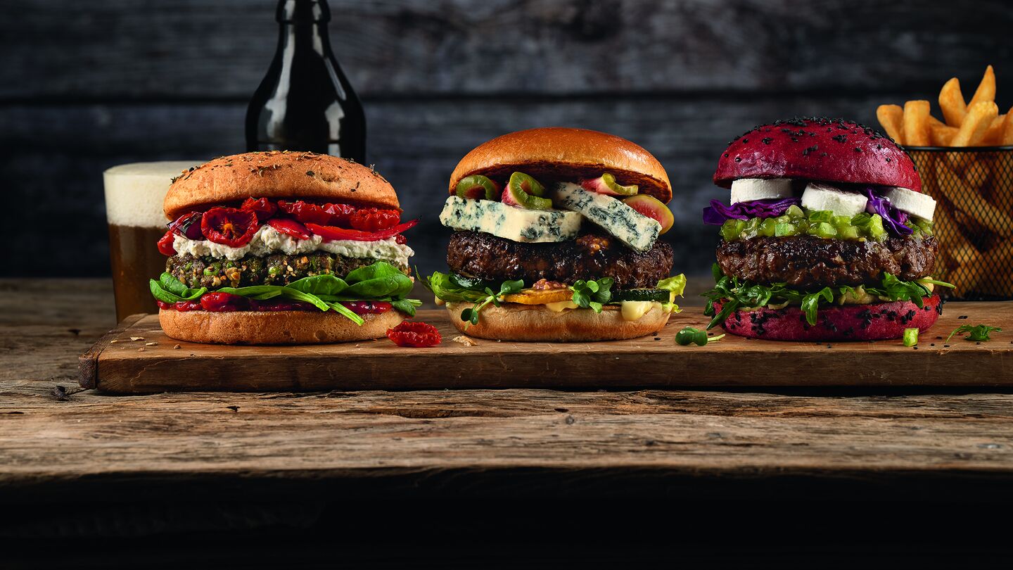 Composing dreierlei Burger