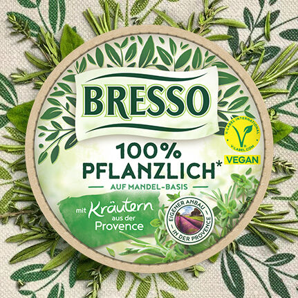 BRESSO PFLANZLICH 100 Prozent pflanzlich auf Mandel Basis